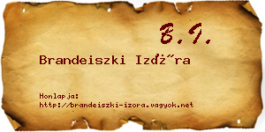 Brandeiszki Izóra névjegykártya